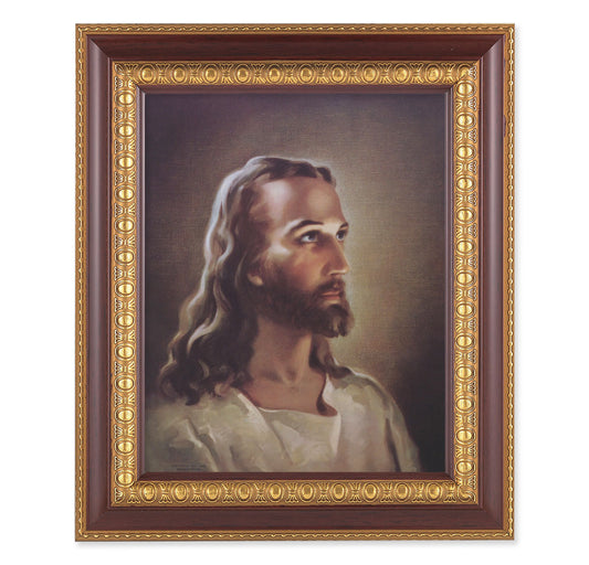 Head of Christ Cherry Gold Framed Art
