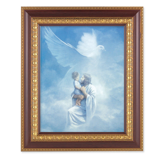 Christ Welcoming Child Cherry Gold Framed Art