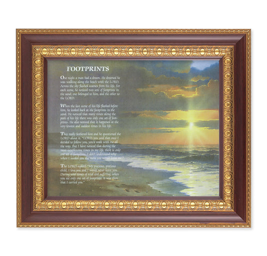 Footprints Cherry Gold Framed Art