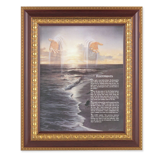 Footprints Cherry Gold Framed Art