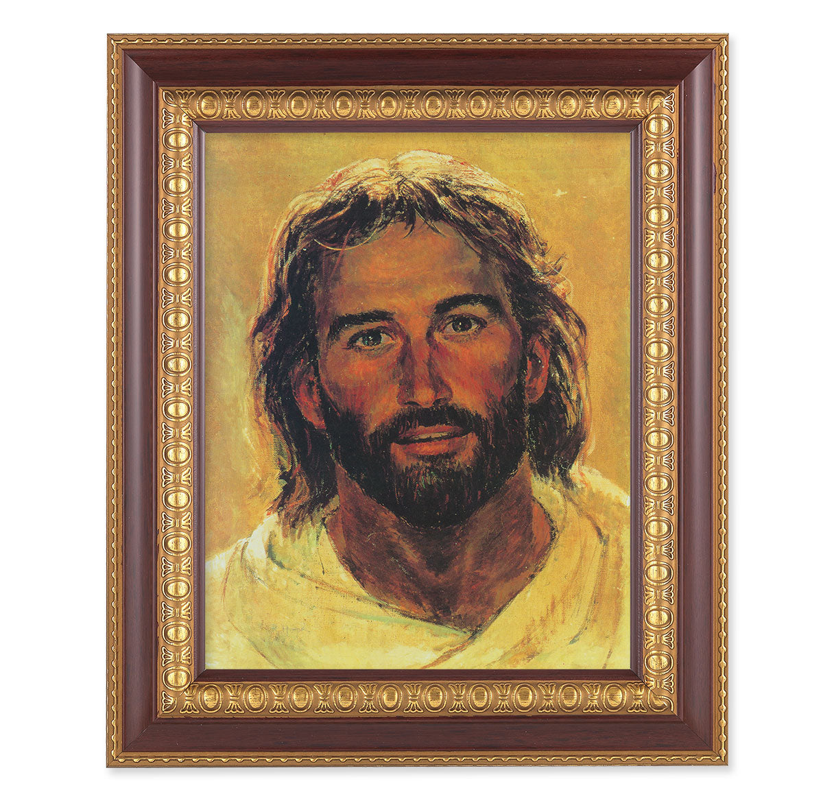 Head of Christ Cherry Gold Framed Art