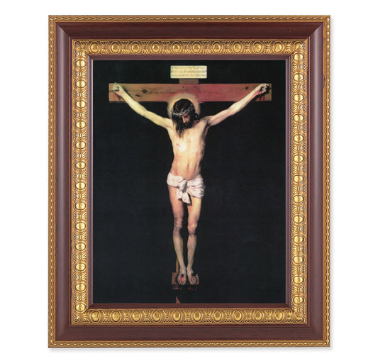 Crucifixion Cherry Gold Framed Art