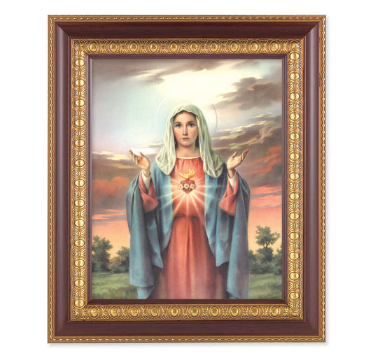 Immaculate Heart of Mary Cherry Gold Framed Art