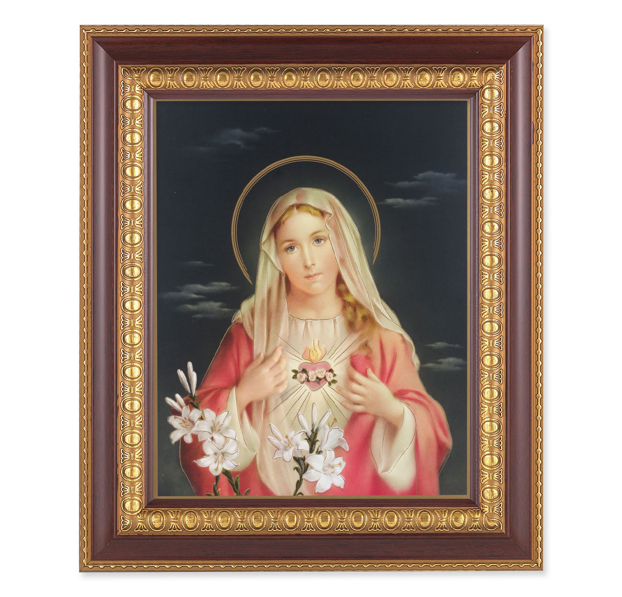 Immaculate Heart of Mary Cherry Gold Framed Art