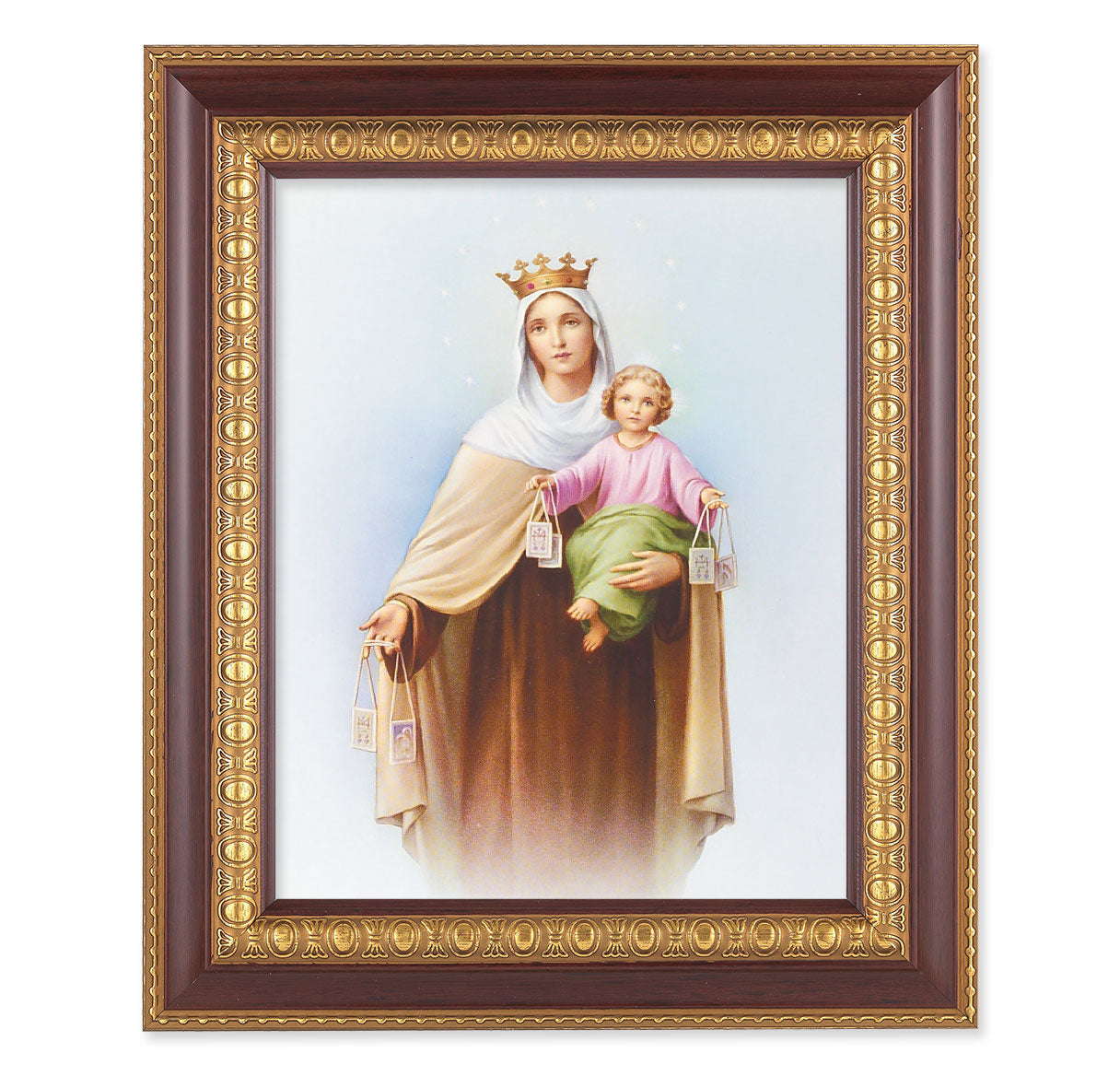 Our Lady of Mount Carmel Cherry Gold Framed Art
