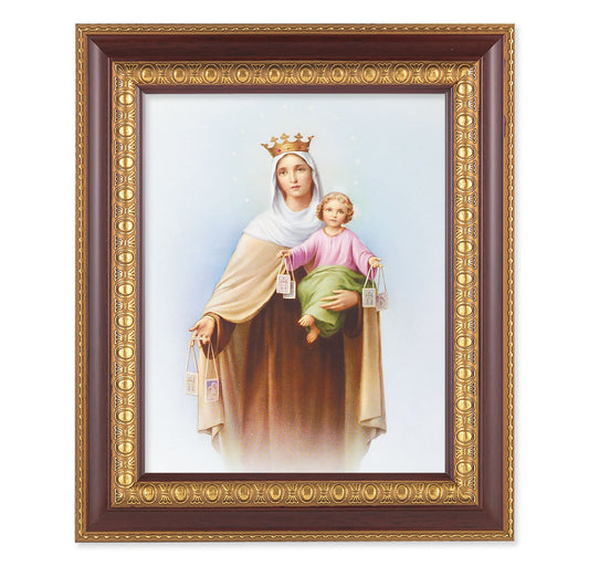 Our Lady of Mount Carmel Cherry Gold Framed Art
