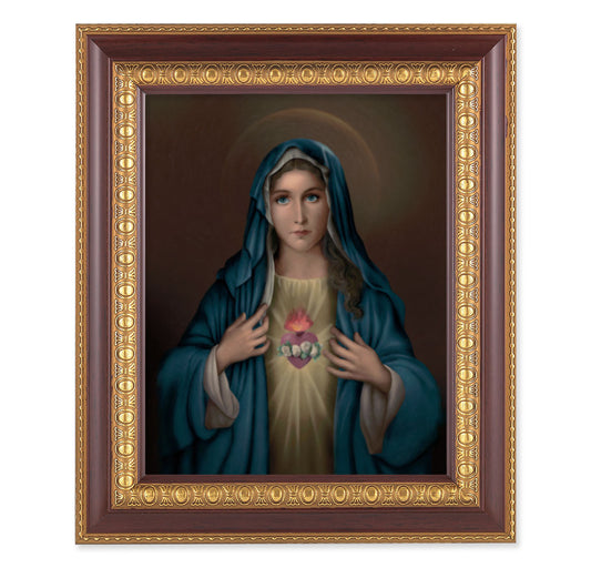 Immaculate Heart of Mary Cherry Gold Framed Art