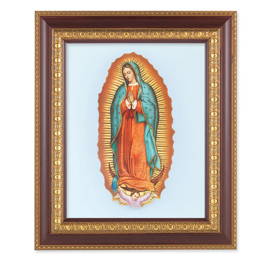 Our Lady of Guadalupe Cherry Gold Framed Art