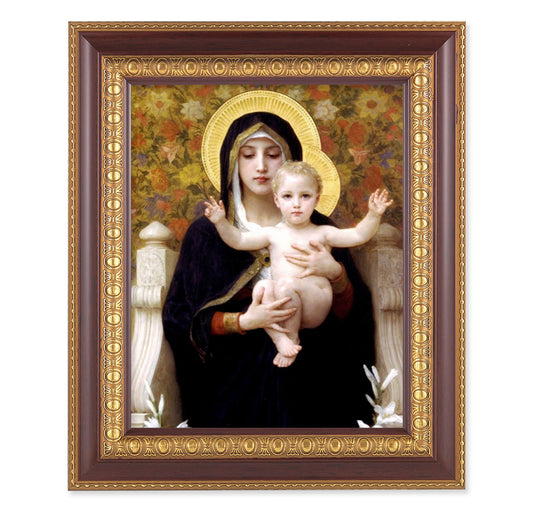 Madonna of the Lilies Cherry Gold Framed Art