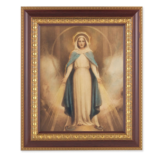 Miraculous Medal Cherry Gold Framed Art