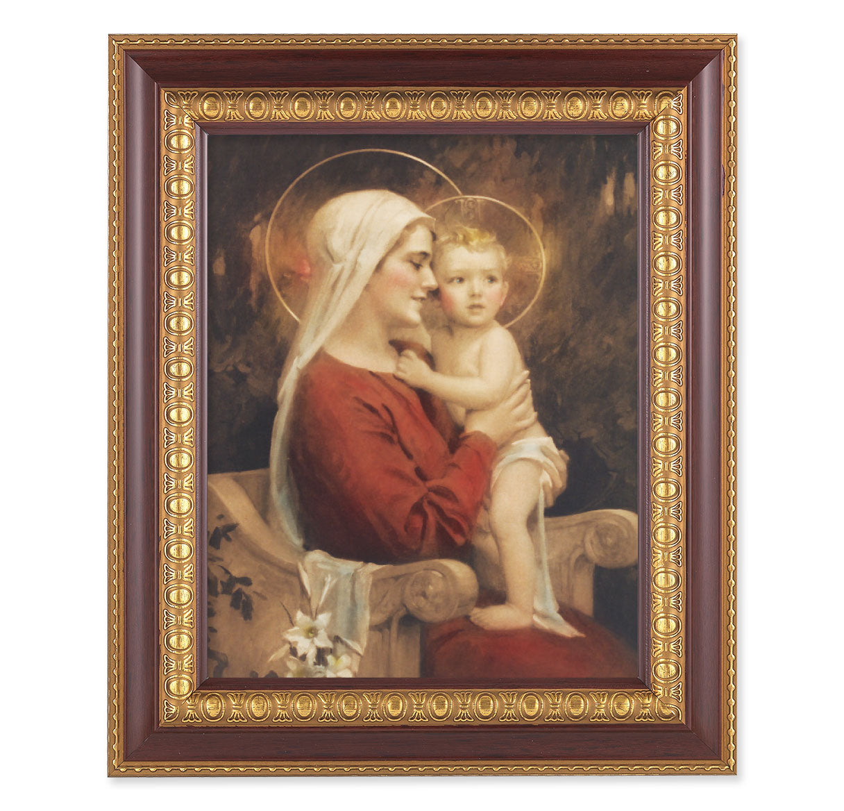 Madonna and Child Cherry Gold Framed Art