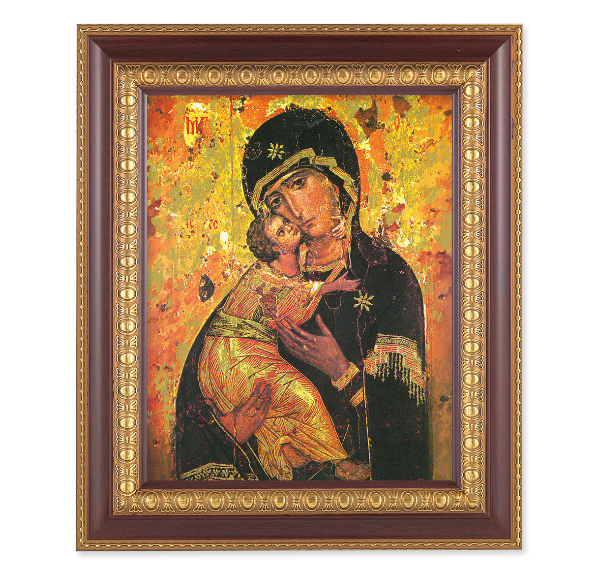 Our Lady of Vladimir Cherry Gold Framed Art