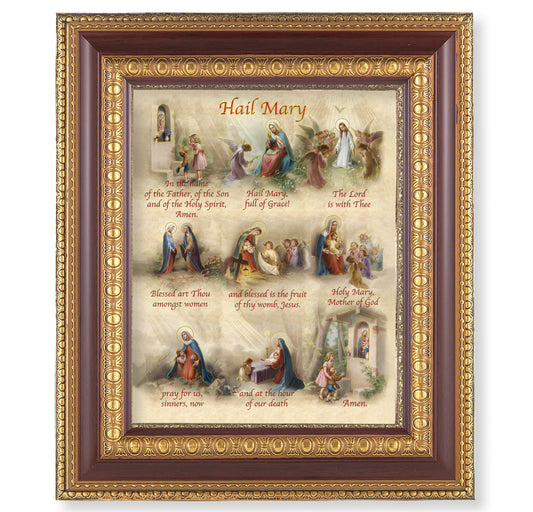 Hail Mary Cherry Gold Framed Art