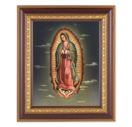 Our Lady of Guadalupe Cherry Gold Framed Art