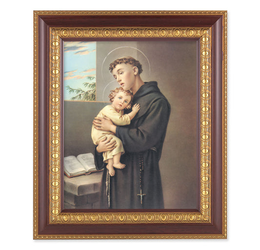 St. Anthony Cherry Gold Framed Art