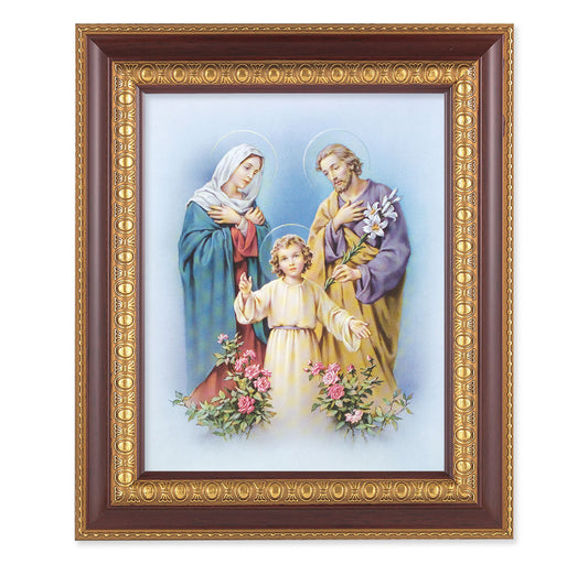 Holy Family Cherry Gold Framed Art