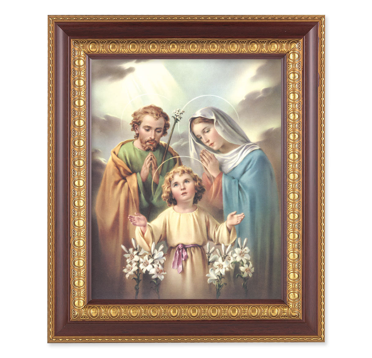 Holy Family Cherry Gold Framed Art