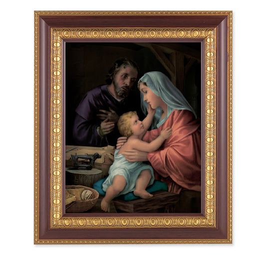 Holy Family Cherry Gold Framed Art