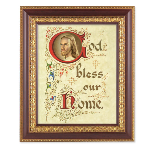 House Blessing Cherry Gold Framed Art