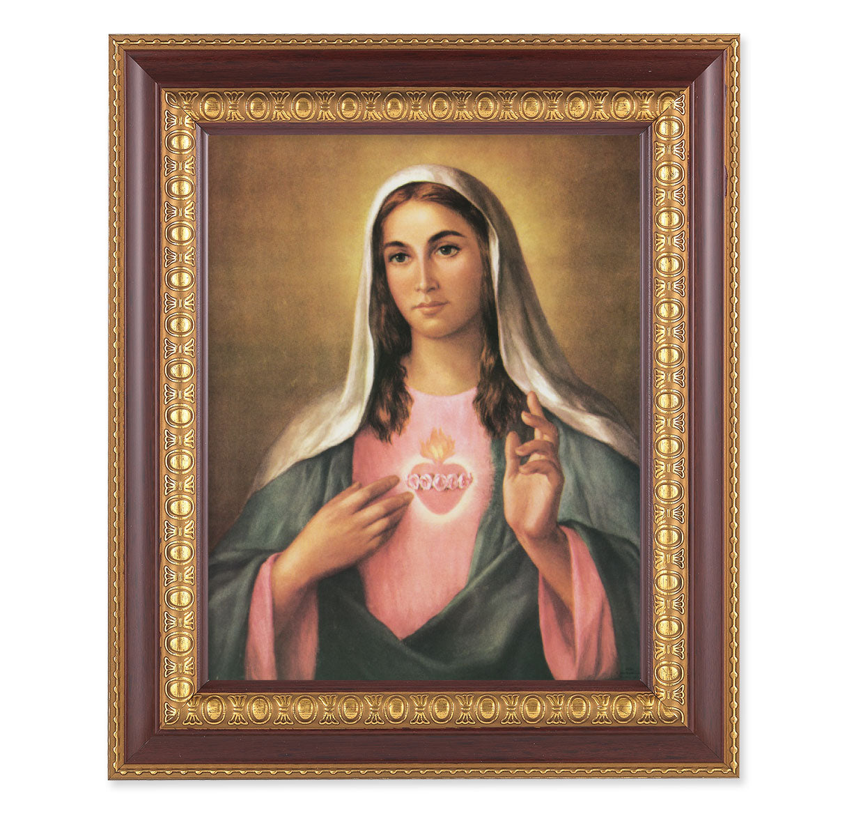 Immaculate Heart of Mary Cherry Gold Framed Art