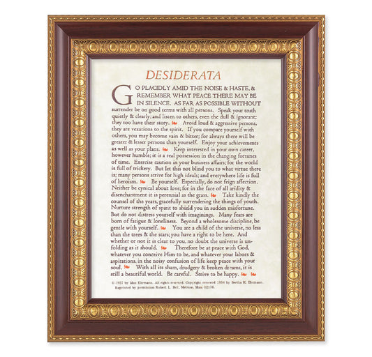 Desiderata Cherry Gold Framed Art