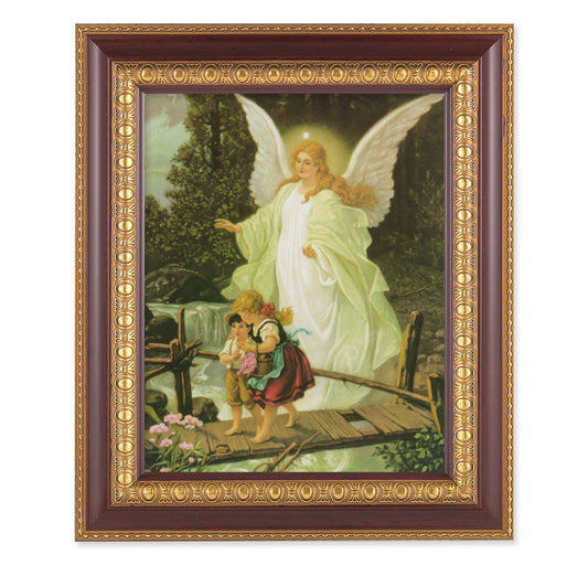 Guardian Angel Cherry Gold Framed Art