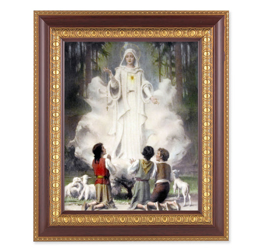 Our Lady of Fatima Cherry Gold Framed Art