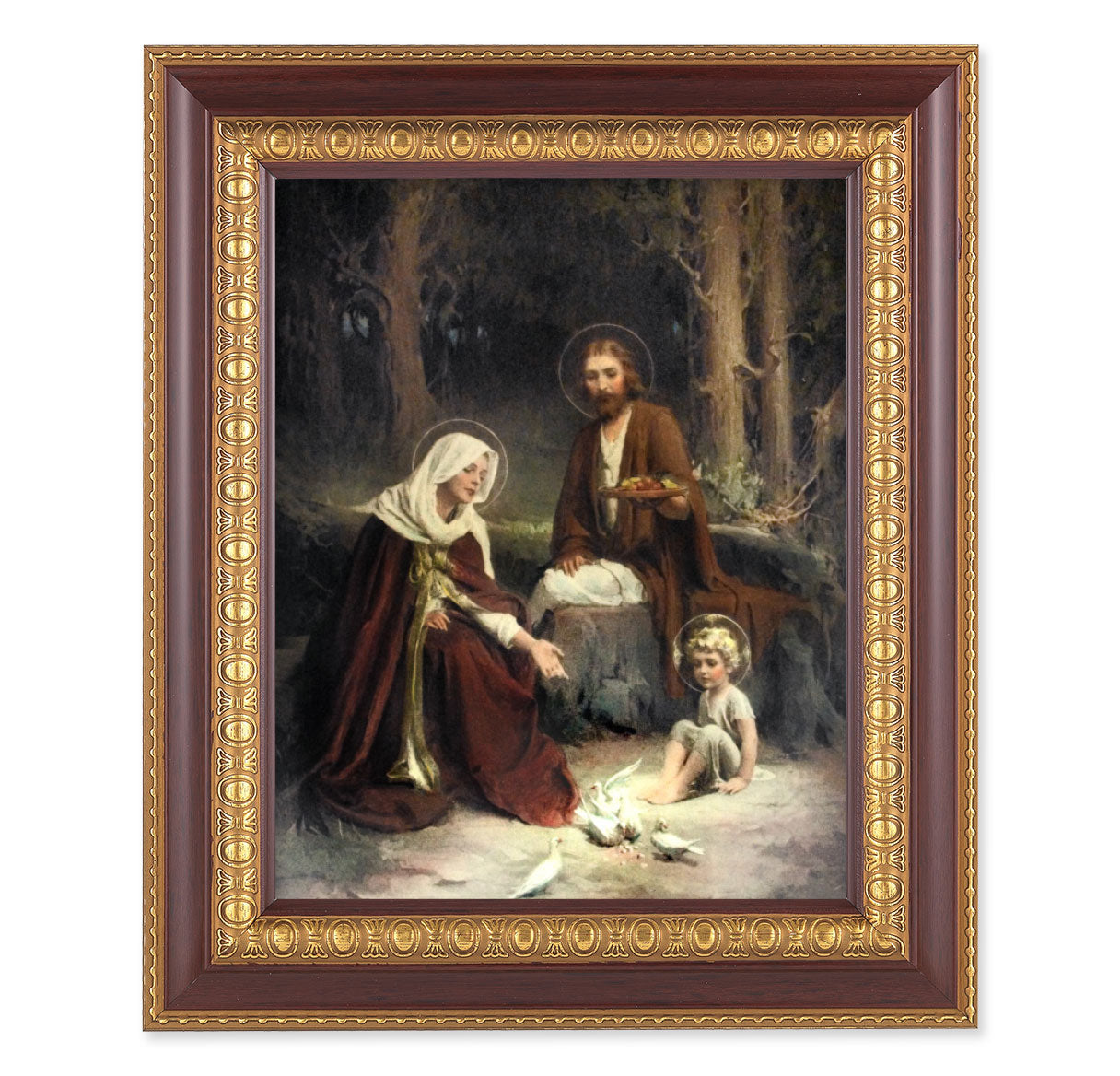Holy Family Cherry Gold Framed Art