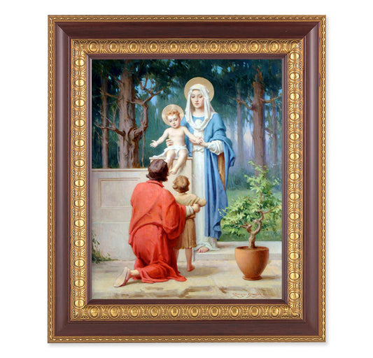 The Holy Family with St. John the Baptist Cherry Gold Framed Art