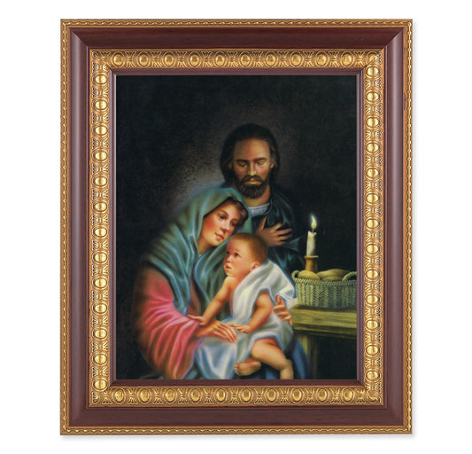 Holy Family Cherry Gold Framed Art