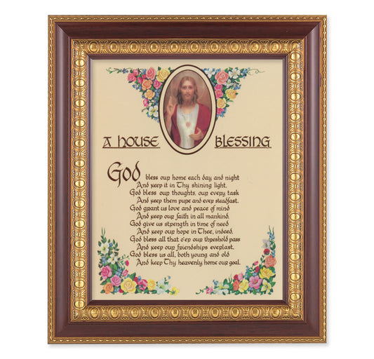 House Blessing Cherry Gold Framed Art