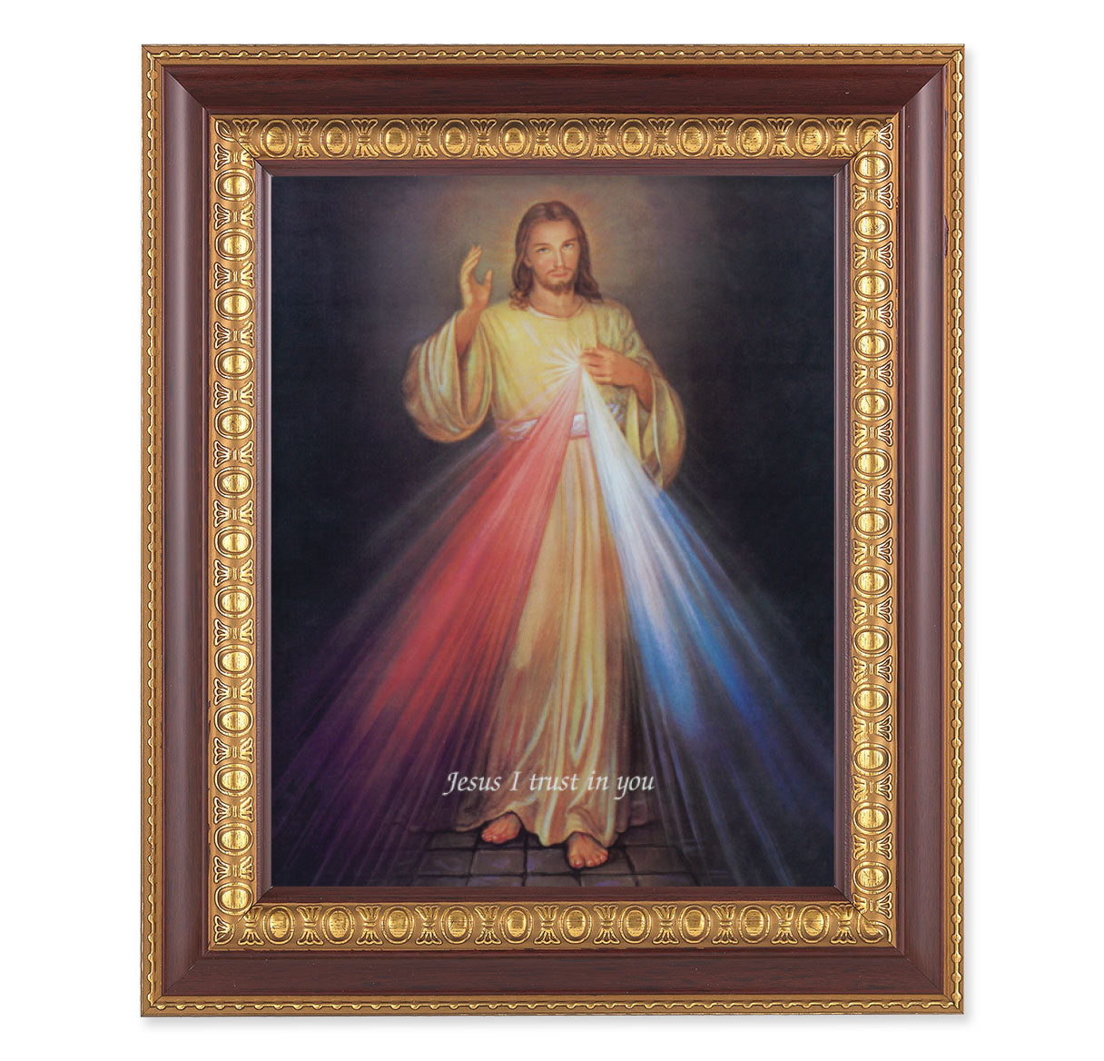 Divine Mercy Cherry Gold Framed Art