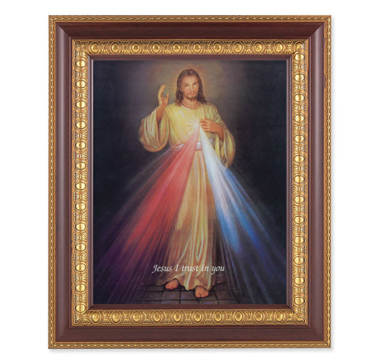 Divine Mercy Cherry Gold Framed Art