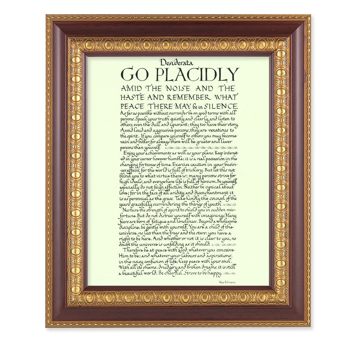 Go Placidly Cherry Gold Framed Art