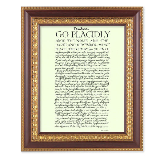 Go Placidly Cherry Gold Framed Art