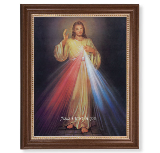 Divine Mercy Dark Walnut Framed Art