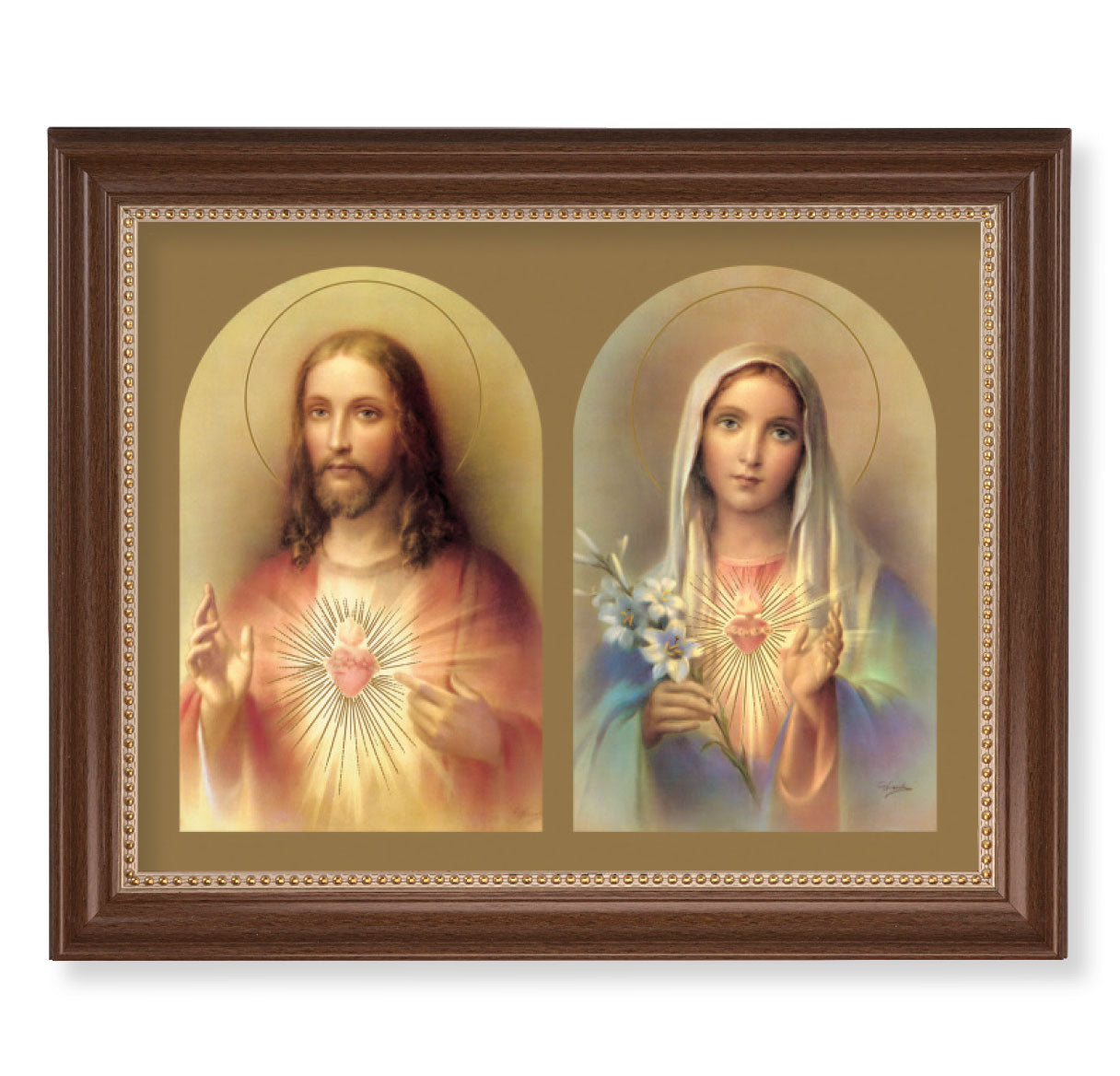 The Sacred Hearts Dark Walnut Framed Art