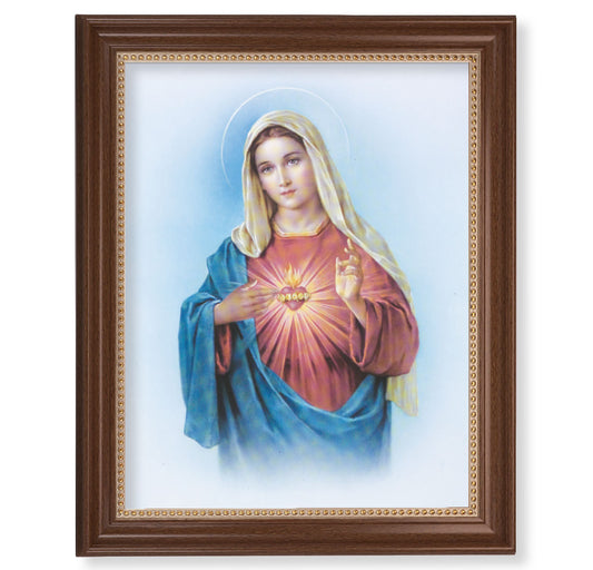 Immaculate Heart of Mary Dark Walnut Framed Art