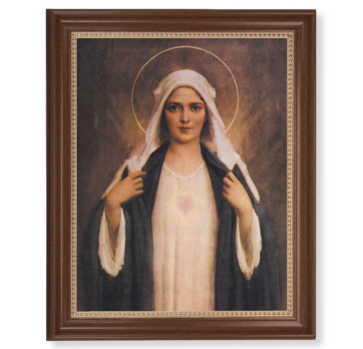 Immaculate Heart of Mary Dark Walnut Framed Art