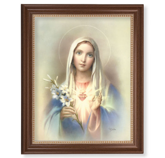 Immaculate Heart of Mary Dark Walnut Framed Art
