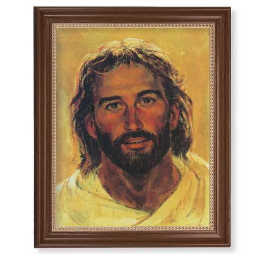 Head of Christ Dark Walnut Framed Art