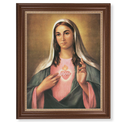 Immaculate Heart of Mary Dark Walnut Framed Art