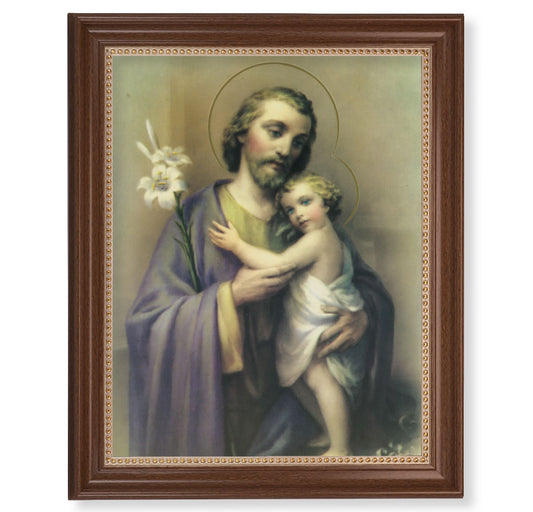 St. Joseph Dark Walnut Framed Art