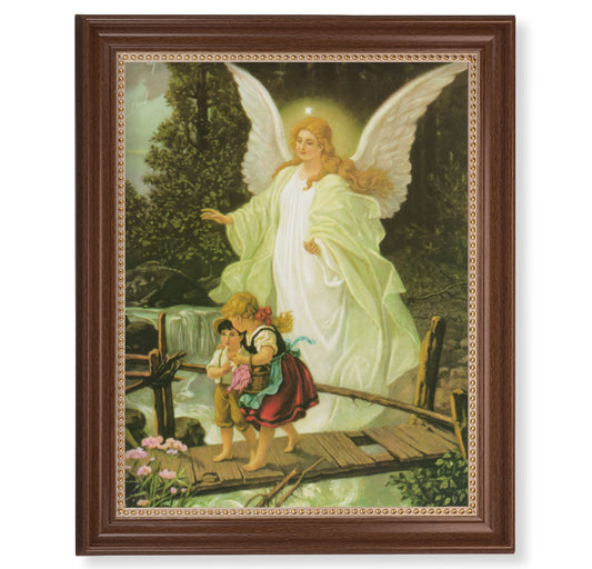 Guardian Angel Dark Walnut Framed Art