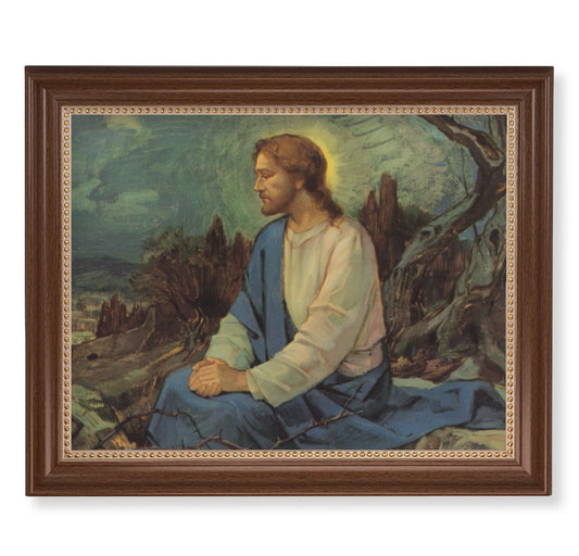 Meditation in the Garden Dark Walnut Framed Art