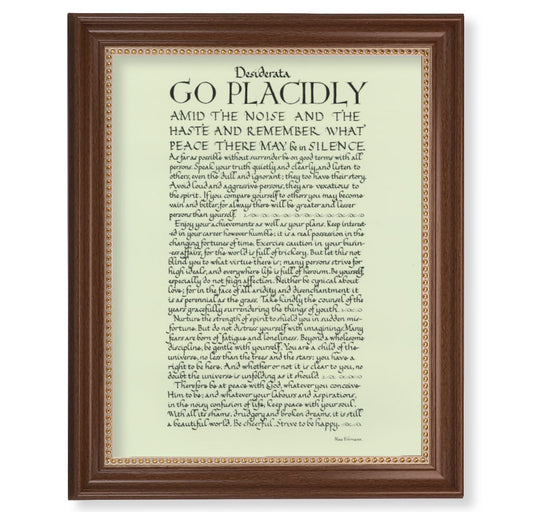 Go Placidly Dark Walnut Framed Art