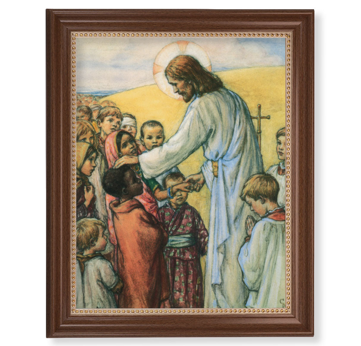 Lord of all Nations Dark Walnut Framed Art