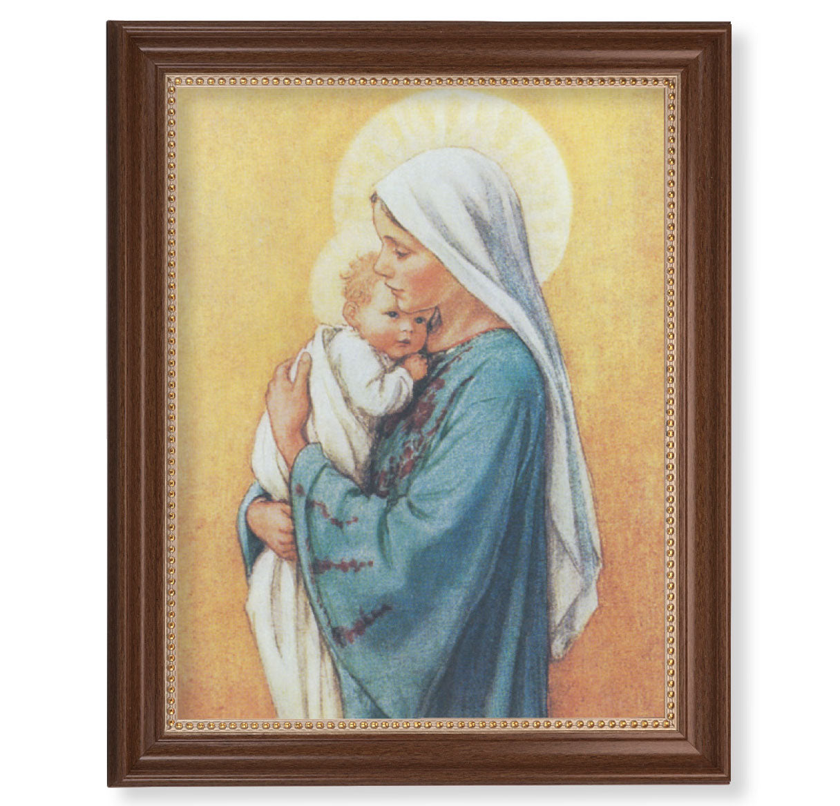 Madonna in Blue Dark Walnut Framed Art