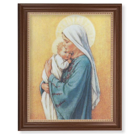 Madonna in Blue Dark Walnut Framed Art