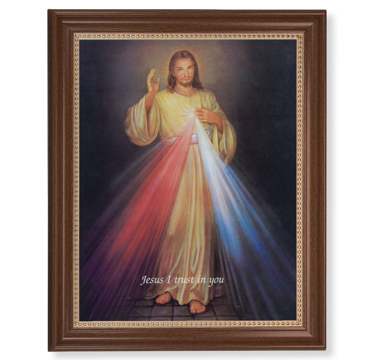Divine Mercy Dark Walnut Framed Art